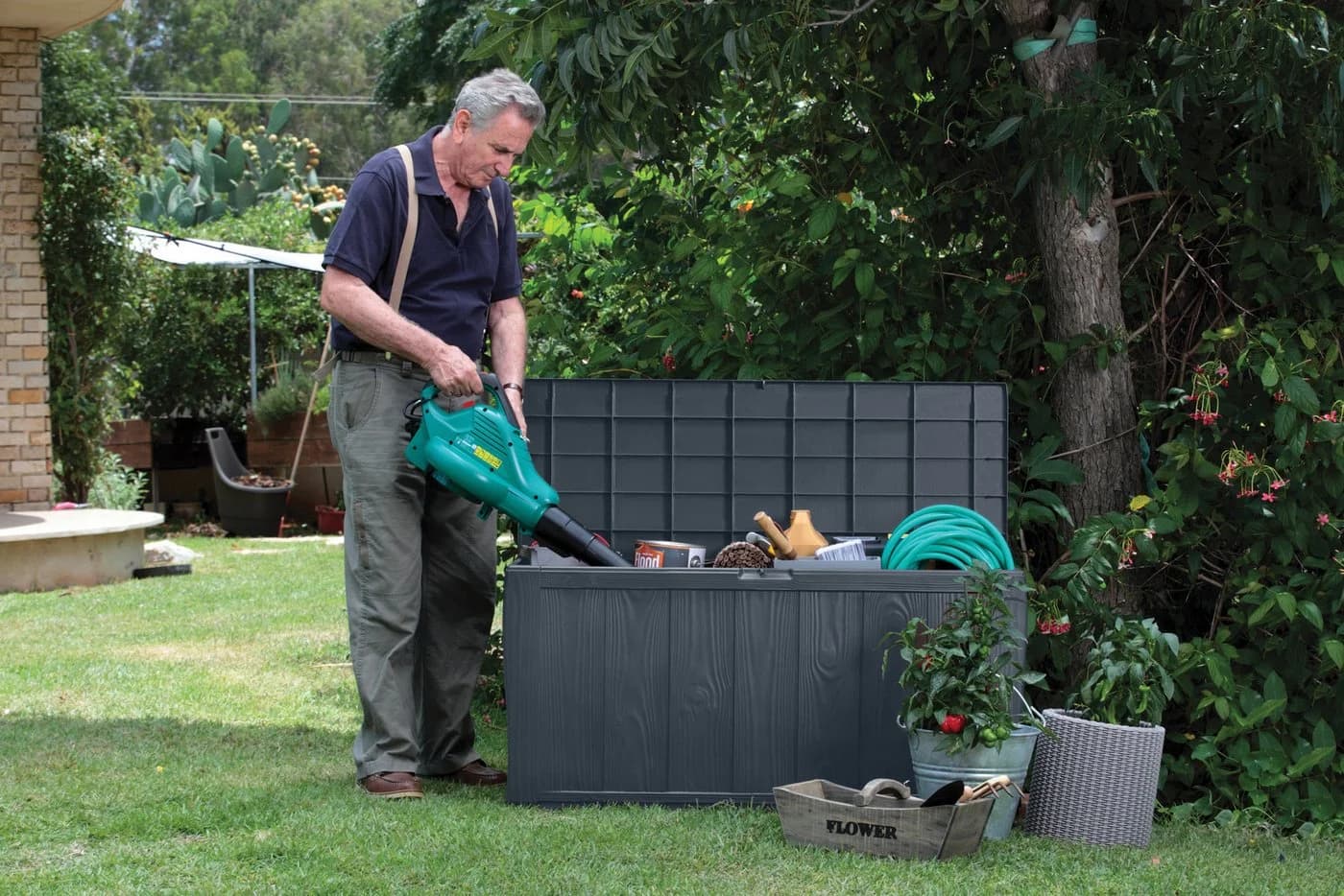 Keter Gartenbox Sherwood 270L Graphit Holzoptik UV-beständig - Bild 3