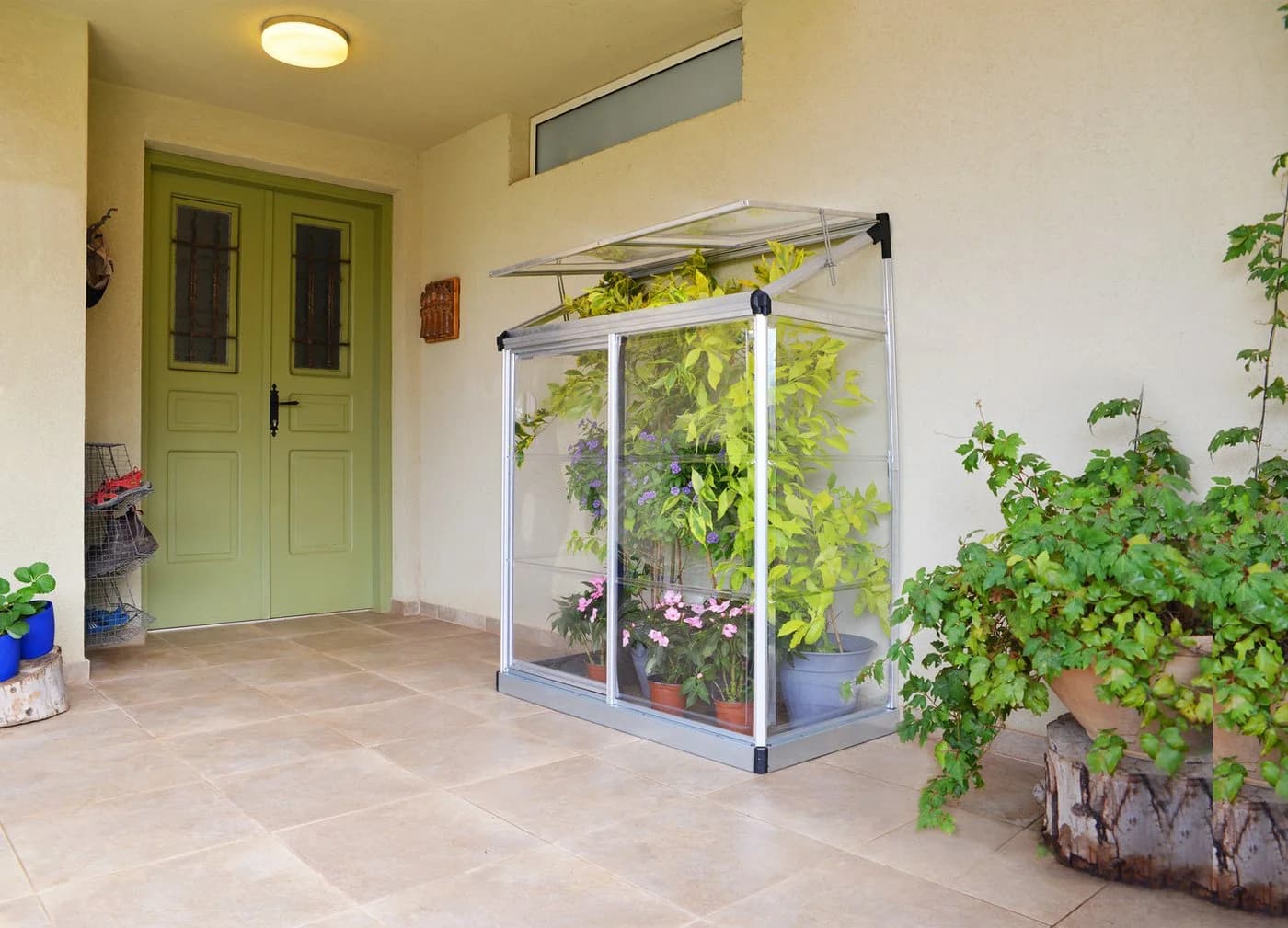 Palram Canopia Anlehngewächshaus Silber Transparent - Bild 4