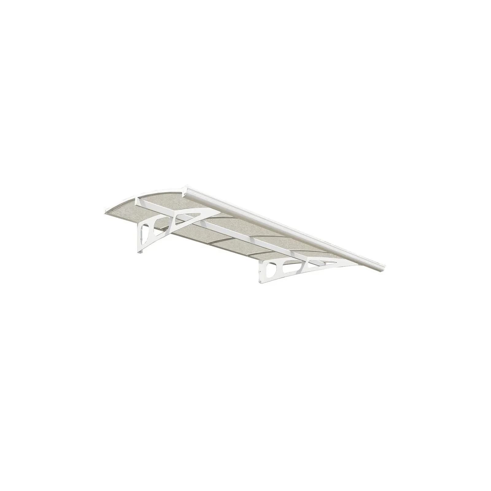 Modernes Vordach aus Polycarbonat und Stahl