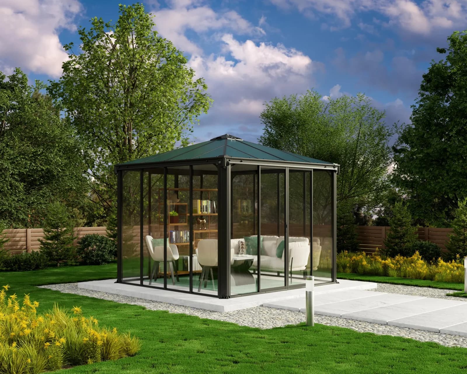PALRAM CANOPIA Ledro 3000 Pavillon Anthrazit Grau