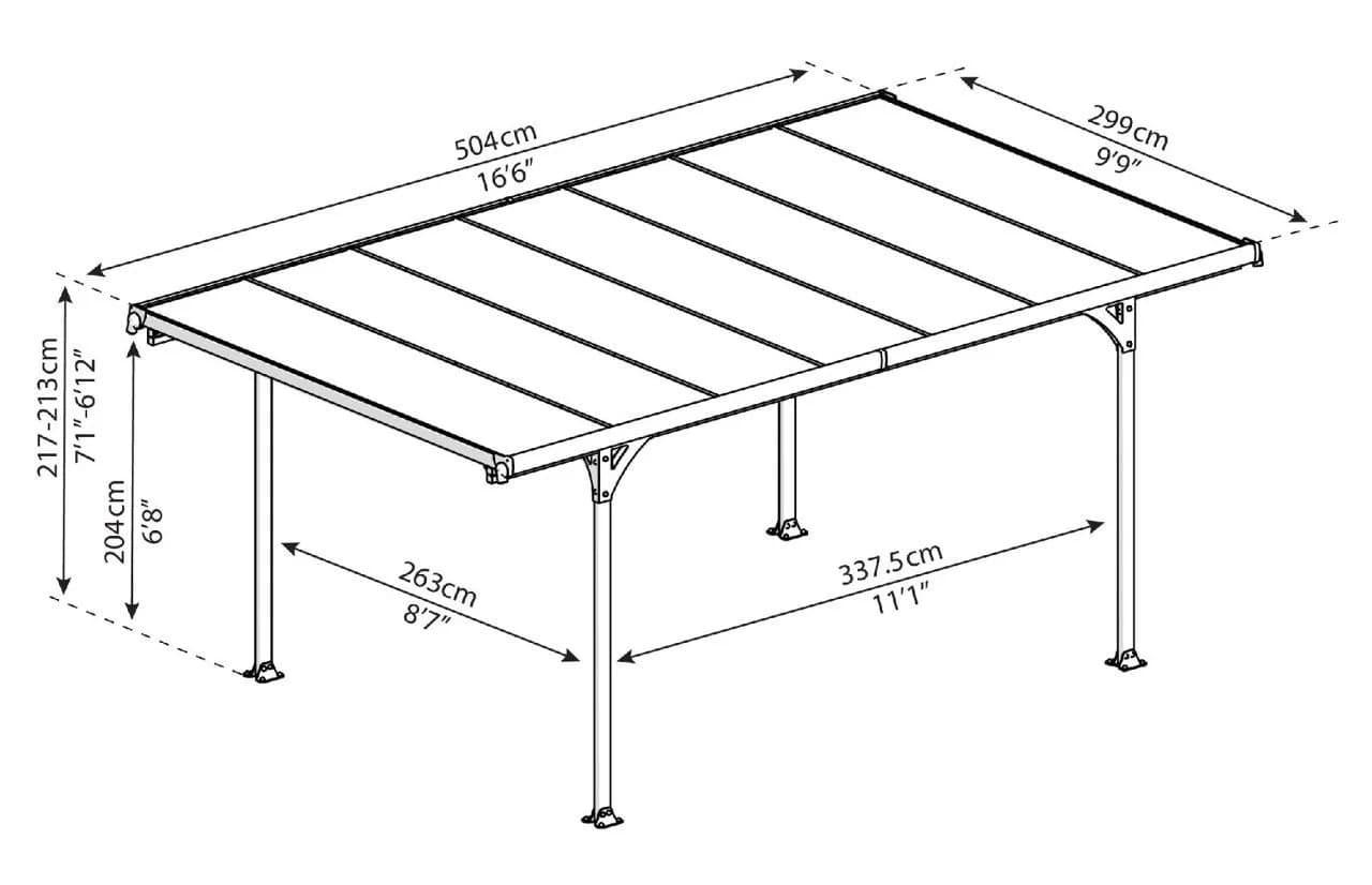 Palram Canopia Modena 5000 Einzelcarport Aluminium