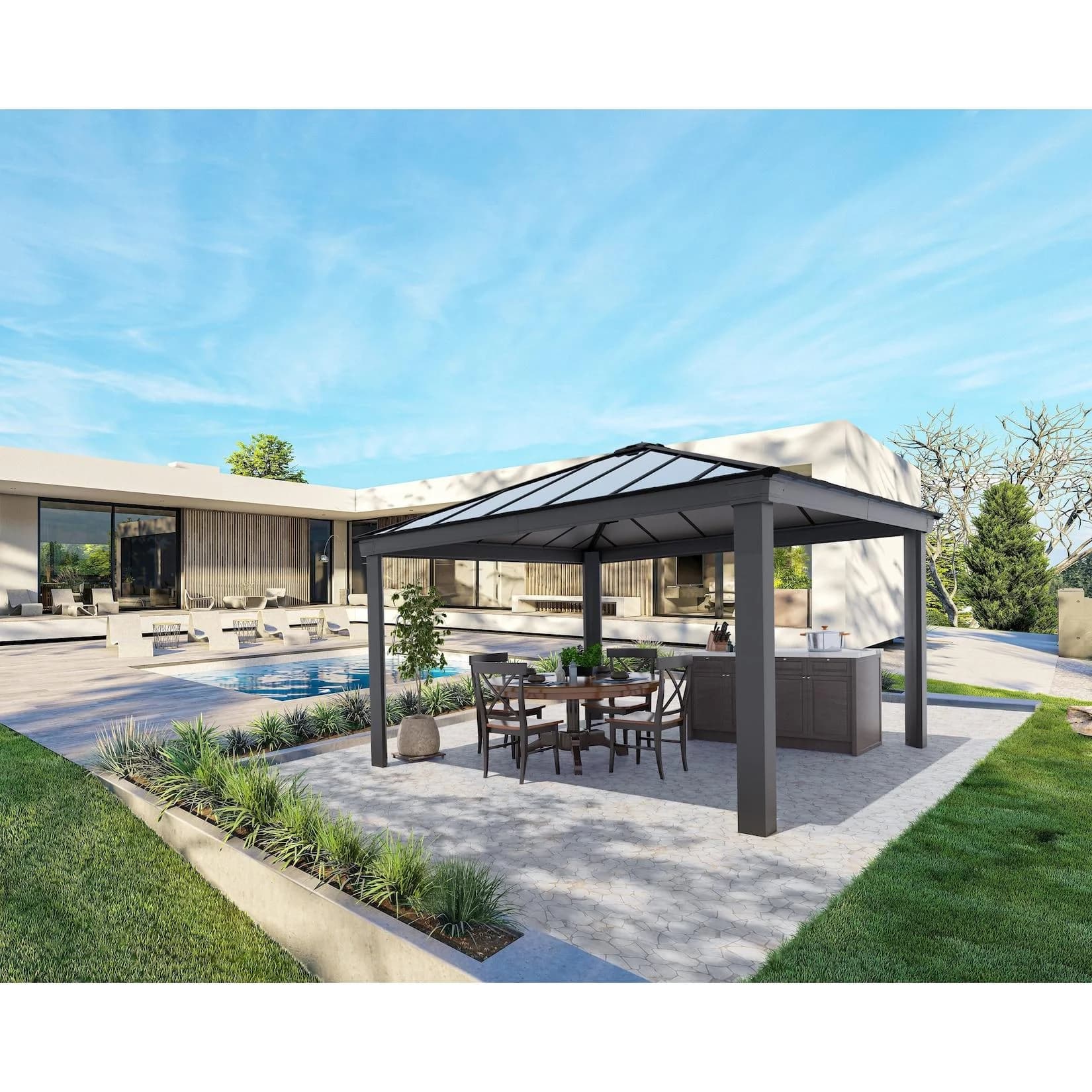 Canopia Dallas 4,3x4,3m Gartenpavillon Anthrazit