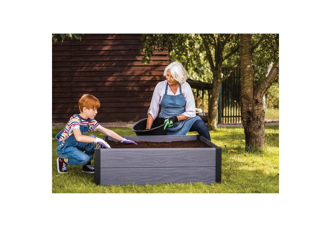 Keter Maple Gartenumrandung Grau Kunststoff Gartenbeet