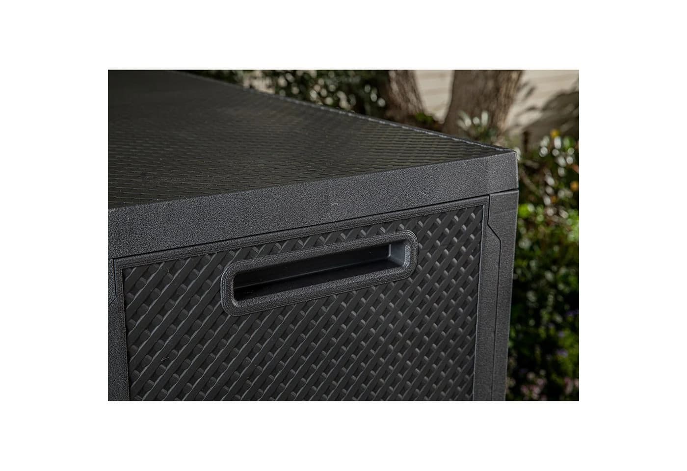 Keter Gartenbox Emily 277L Anthrazit mit Rollen