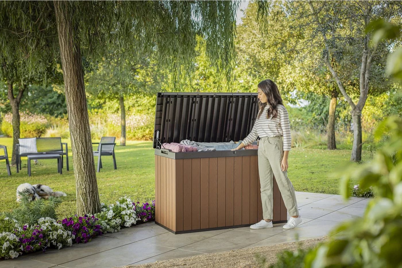 Keter Gartenbox Darwin 662L Braun Holzoptik - Bild 3