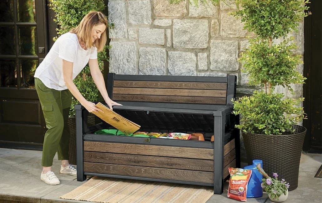 Keter Gartenbank Hudson 227 L Braun Kunststoff - Bild 3
