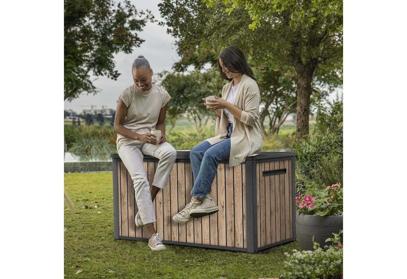 Keter Gartenbox Sierra 643L Holzoptik Braun Wetterfest - Bild 5