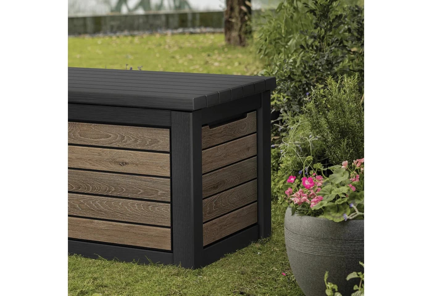 Keter Gartenbox Northwood 623L Braun Holzoptik mit Gasdruckfedern - Bild 4