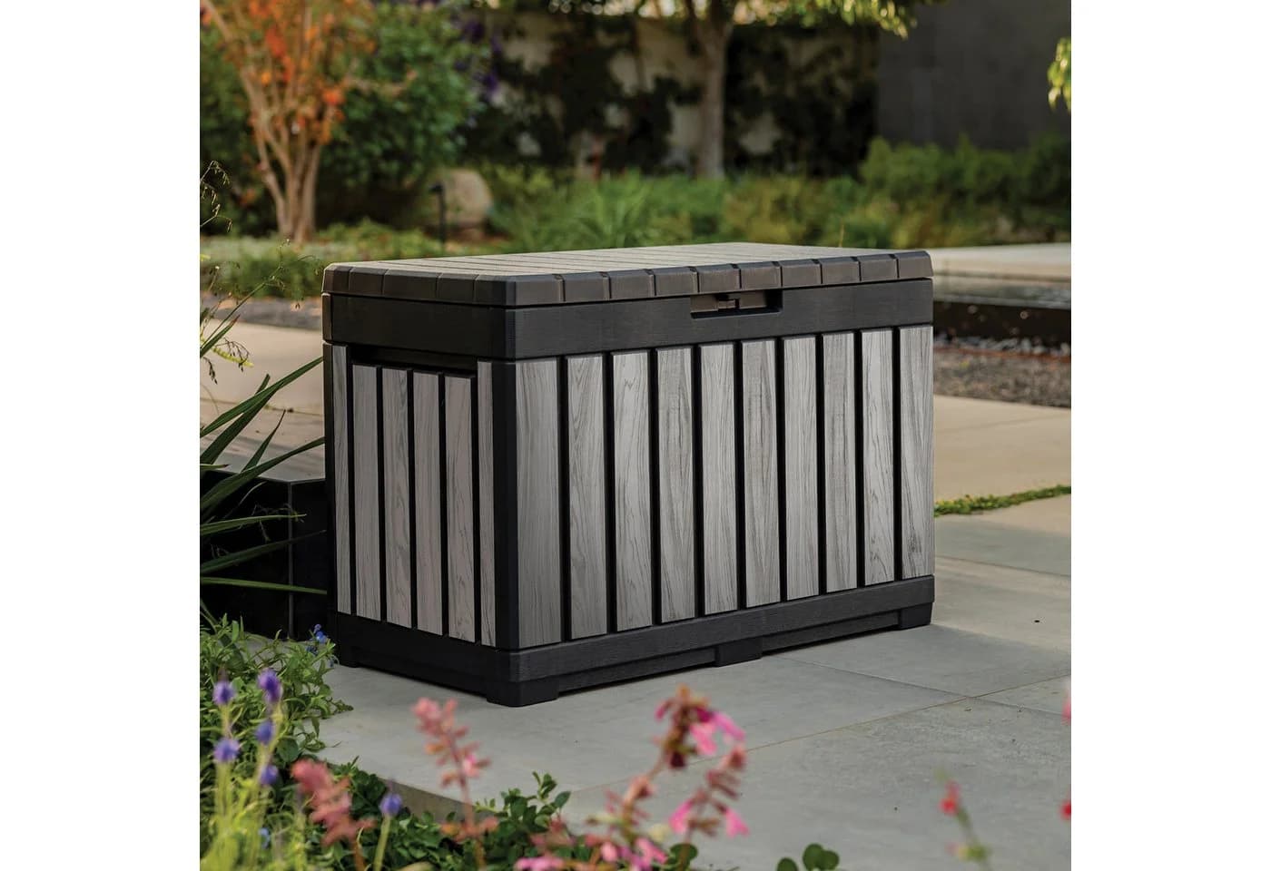 Keter Gartenbox Kentwood 190L Grau Holzoptik Wetterschutz - Bild 3