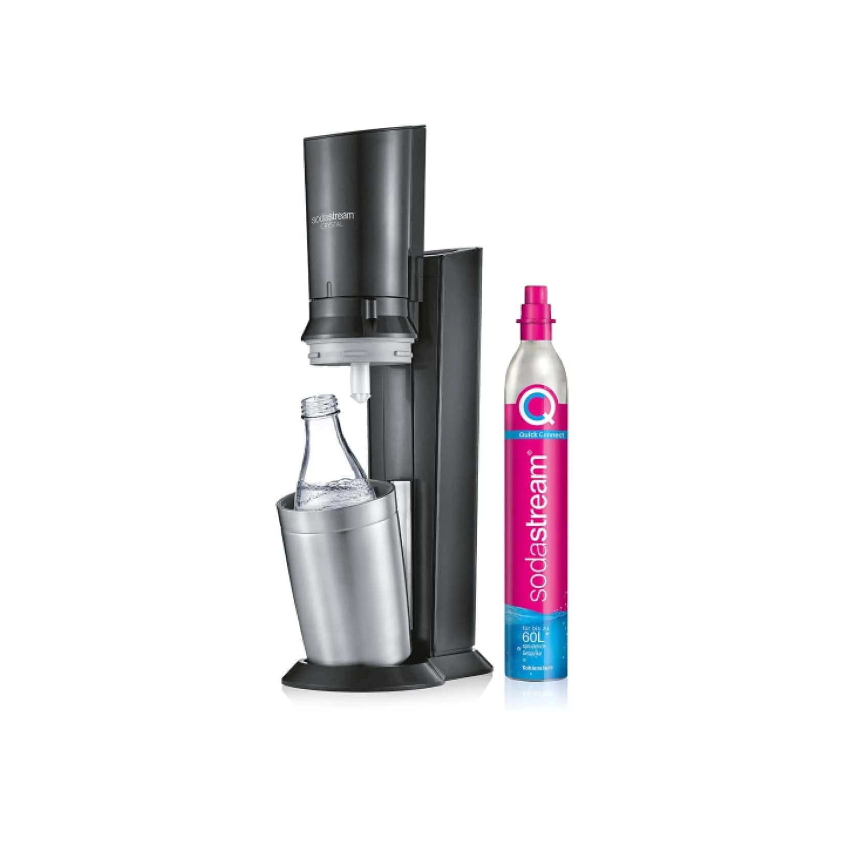 SodaStream Crystal 3.0 Titan Wassersprudler mit CO2-Zylinder und Glaskaraffe