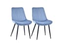HOMAVO Esszimmerstuhl YZ1 2er Set Blau Samt Modern Gepolstert Bild 1