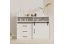 HOMAVO Sideboard HG1-S mit Schiebetür, 3 Schubladen & offenen Fächern Weiß Bild 1