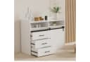 HOMAVO Sideboard HG1-S mit Schiebetür, 3 Schubladen & offenen Fächern Weiß Bild 3