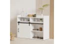 HOMAVO Sideboard HG1-S mit Schiebetür, 3 Schubladen & offenen Fächern Weiß Bild 4
