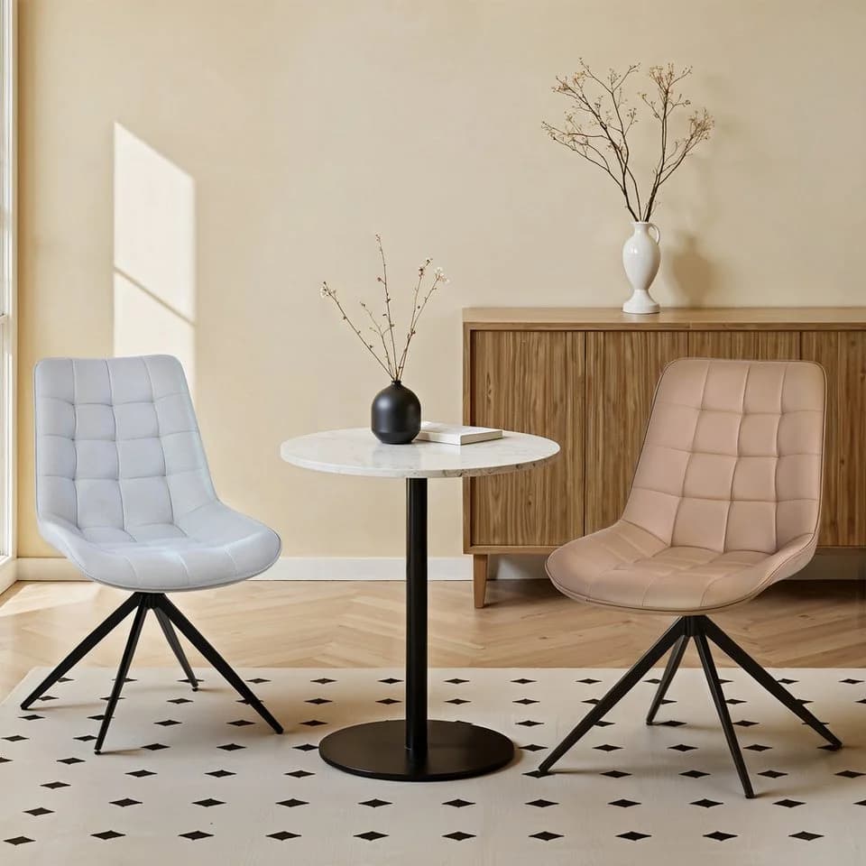 HOMAVO Esszimmerstuhl YZ4 2-6er-Set 360° drehbar Kunstleder