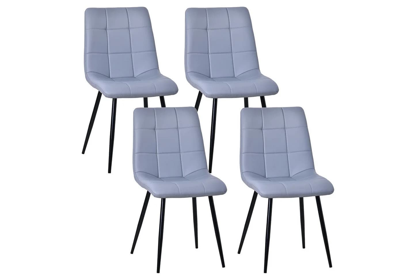 HOMAVO Esszimmerstuhl YZ6 4er-Set Kunstleder und Stoff-gepolstert Modern - Bild 2