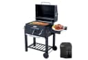 HOMAVO Holzkohlegrill mit Deckel, Thermometer & Regenschutz Schwarz Bild 2