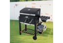 HOMAVO Holzkohlegrill mit Deckel, Thermometer & Regenschutz Schwarz Bild 5