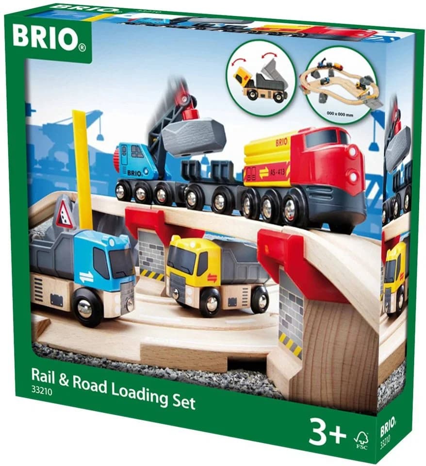 BRIO® WORLD Straßen & Schienen Steinverlade Set Holzspielzeug 32 Teile - Bild 2