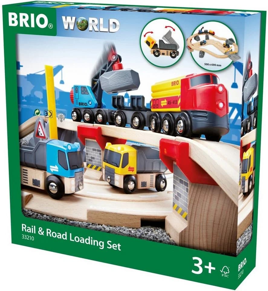 BRIO® WORLD Straßen & Schienen Steinverlade Set Holzspielzeug 32 Teile - Bild 4