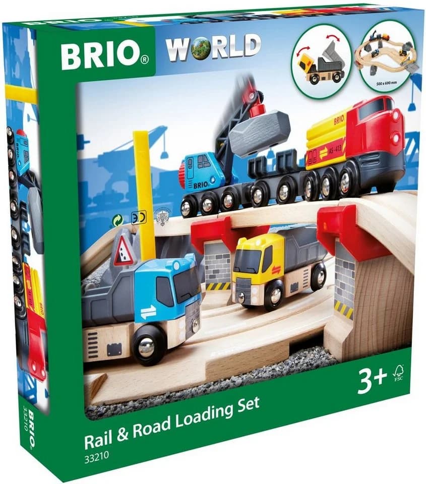 BRIO® WORLD Straßen & Schienen Steinverlade Set Holzspielzeug 32 Teile - Bild 5
