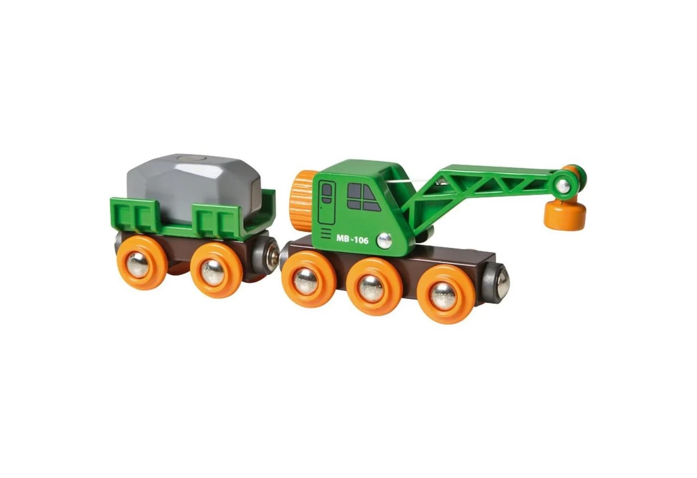 BRIO® Spielzeug-Kran World Grüner Kranwagen mit Anhänger Grün/Gelb - Bild 2