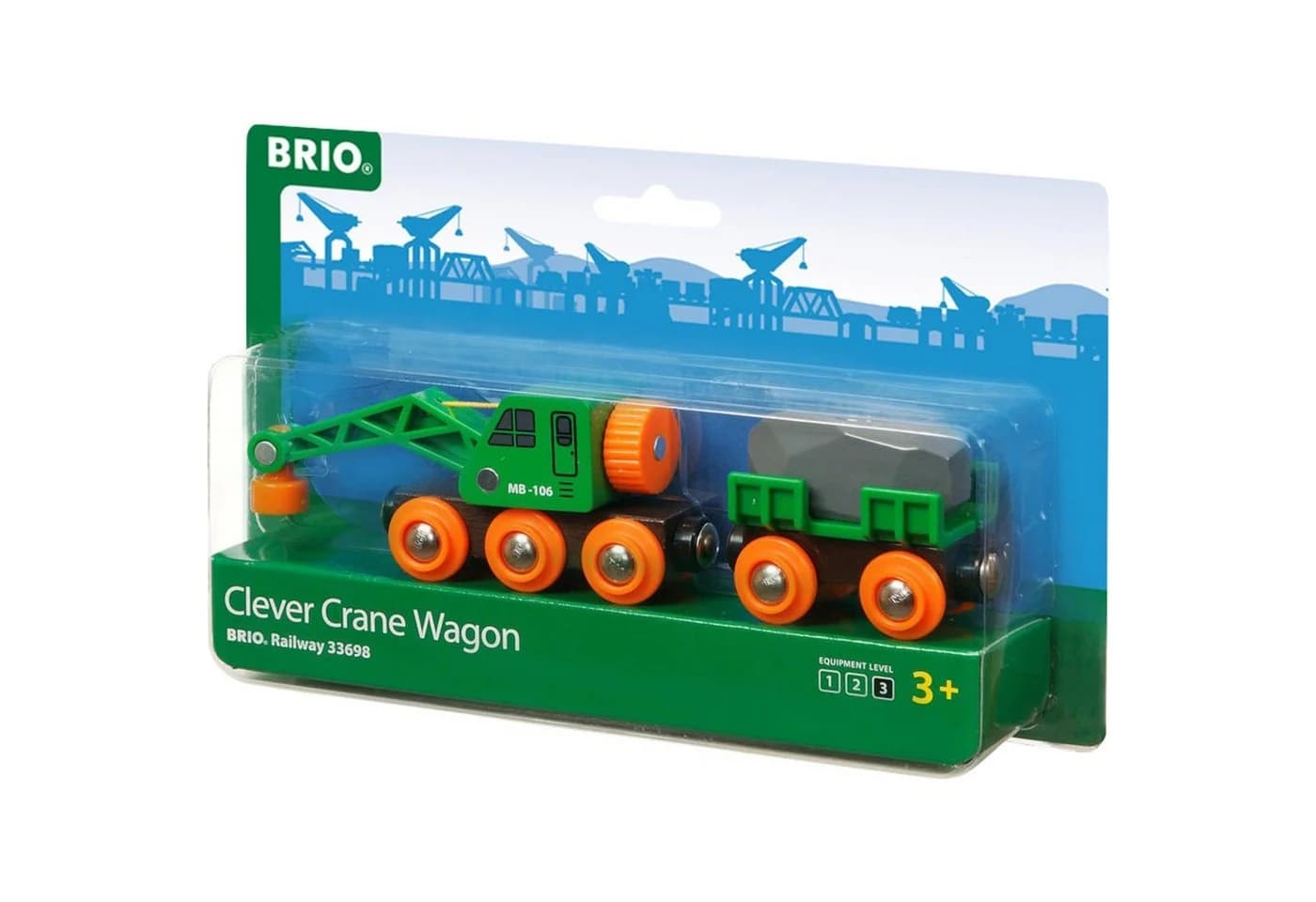BRIO® Spielzeug-Kran World Grüner Kranwagen mit Anhänger Grün/Gelb - Bild 3
