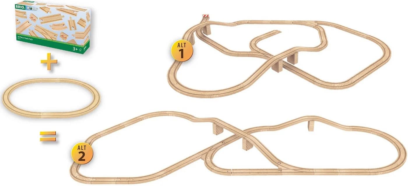 BRIO® Gleise-Set Holzschienenset WORLD Großes Schienensortiment 50 Teile - Bild 5