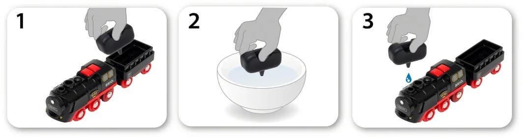 BRIO® Spielzeug-Zug Batterie-Dampflok mit Wassertank, Licht- und Dampffunktion - Bild 4
