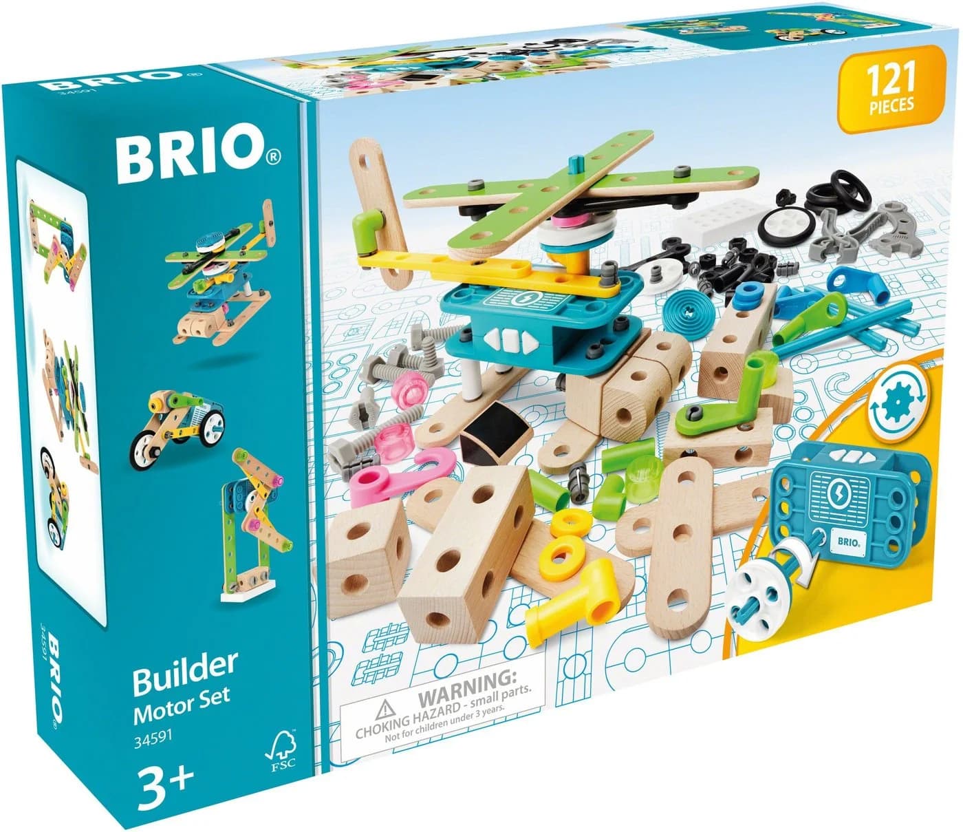 BRIO® Builder Motor-Set Konstruktions-Spielset 120 Teile mit Motor - Bild 2