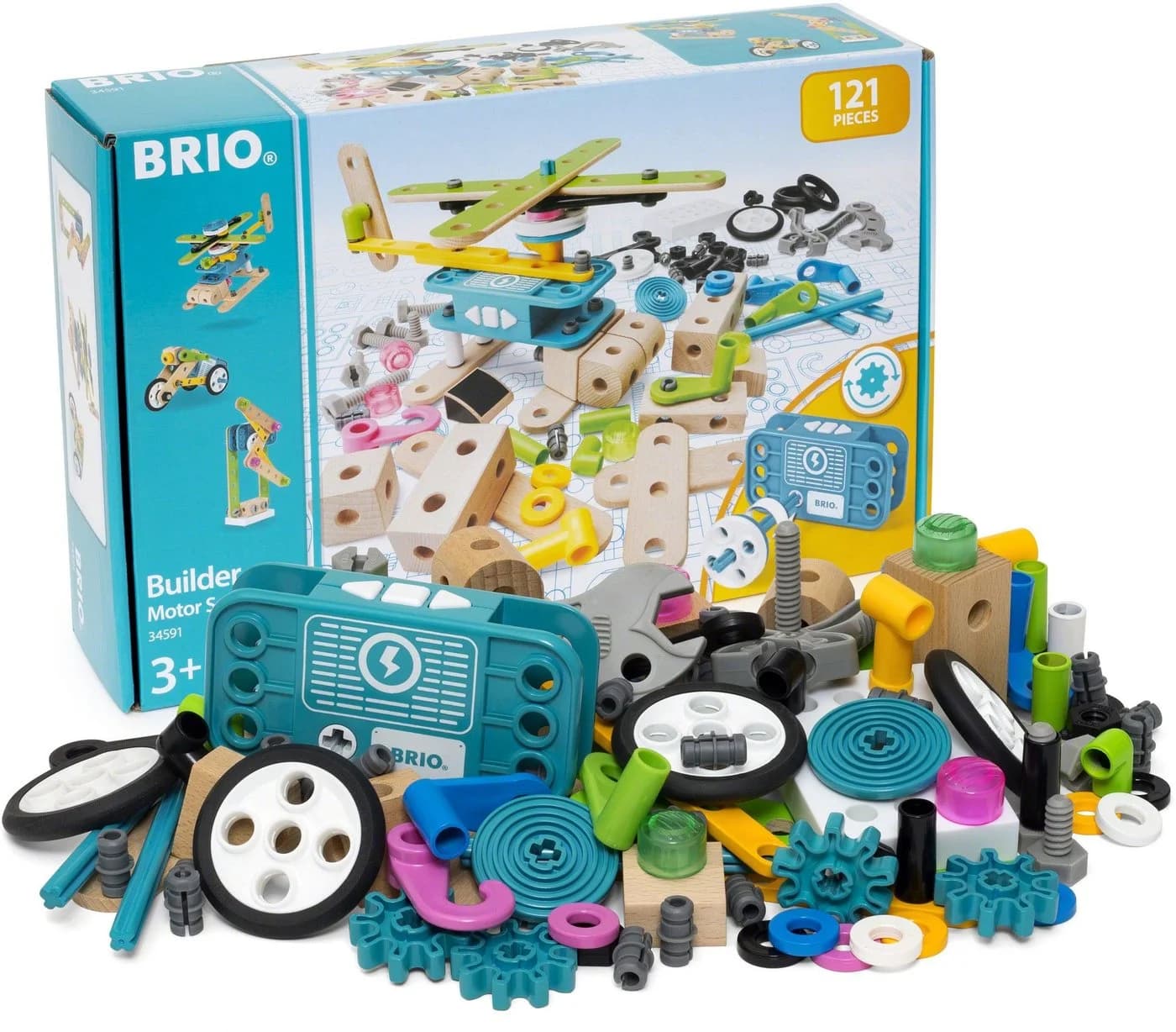 BRIO® Builder Motor-Set Konstruktions-Spielset 120 Teile mit Motor - Bild 3