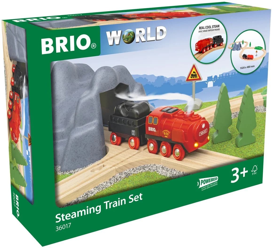 BRIO® Spielzeug-Eisenbahn BRIO® WORLD, Batterie-Dampflok Set, FSC® - schützt Wald - Bild 2