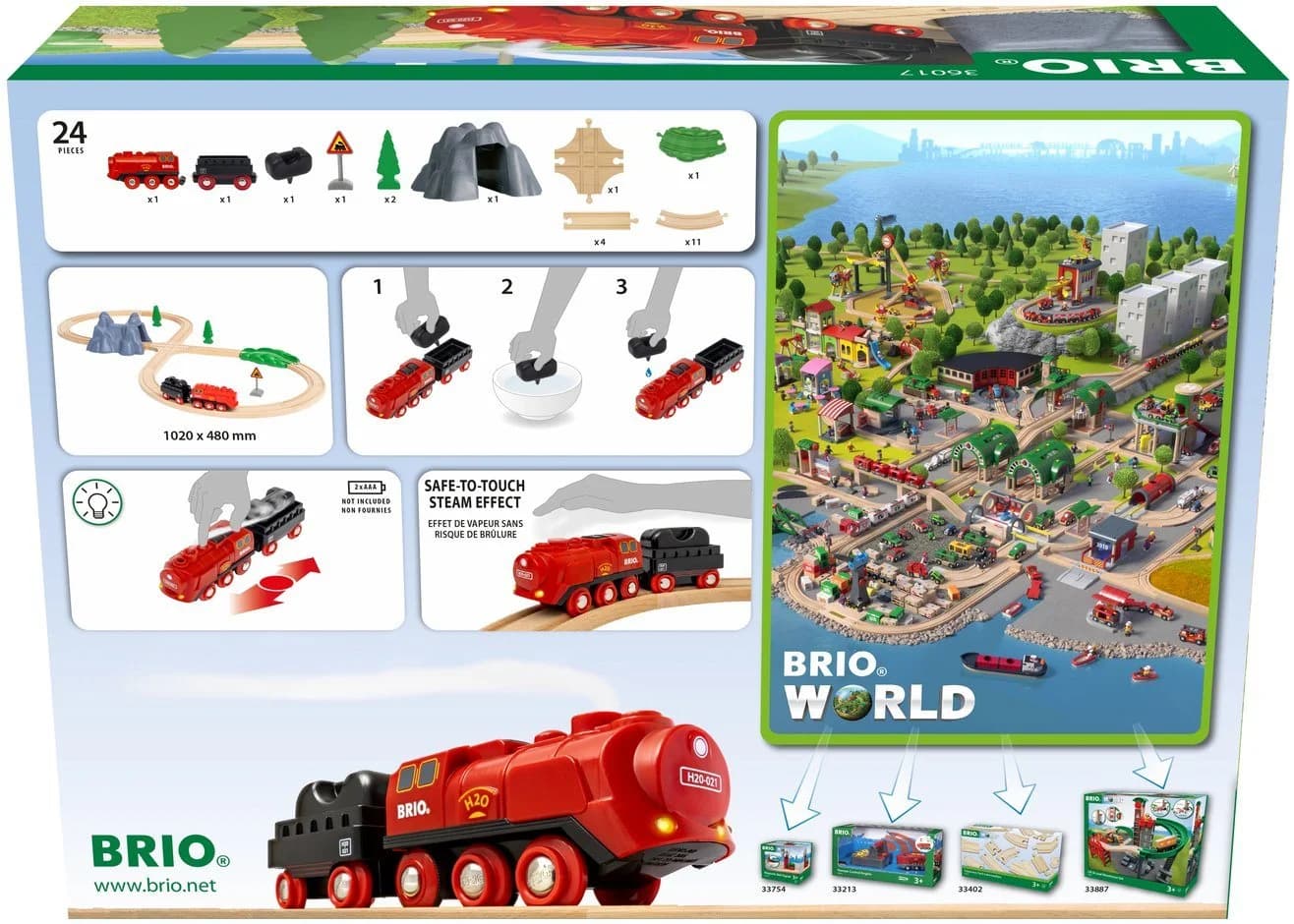 BRIO® Spielzeug-Eisenbahn BRIO® WORLD, Batterie-Dampflok Set, FSC® - schützt Wald - Bild 4