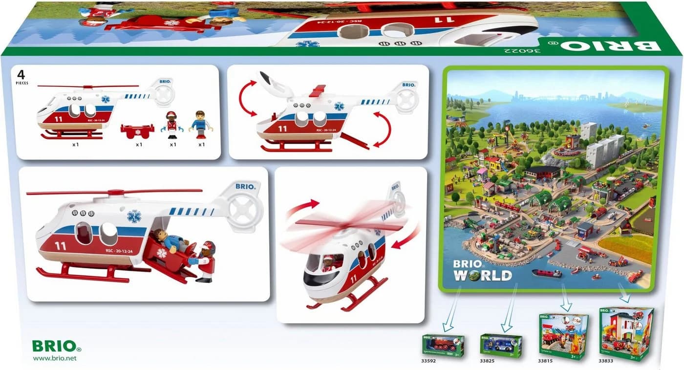 BRIO® Spielzeug-Hubschrauber BRIO® WORLD, Rettungshubschrauber Bunt - Bild 3