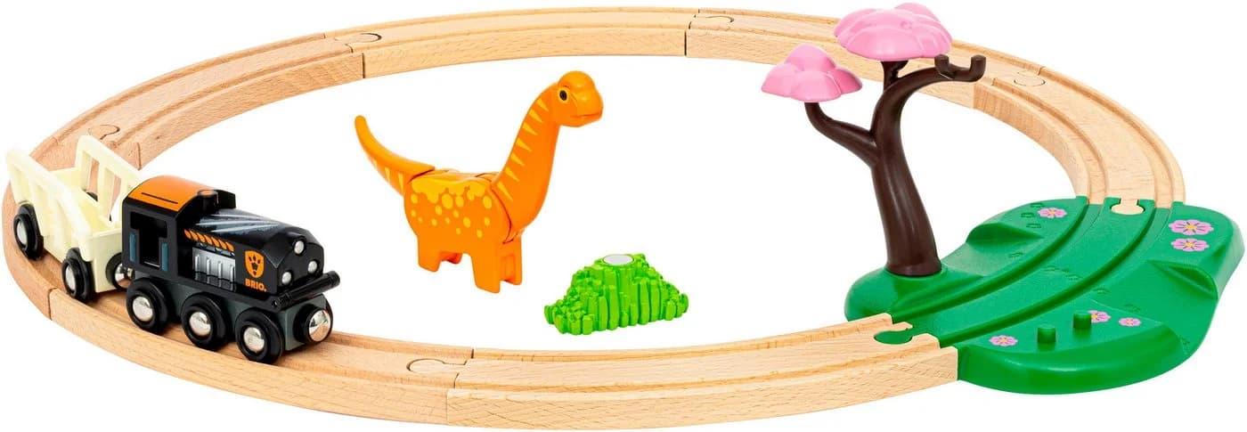BRIO Dinosaurier Bahn Set 12-tlg. Holzspielzeug mit Zug & Figur - Bild 2