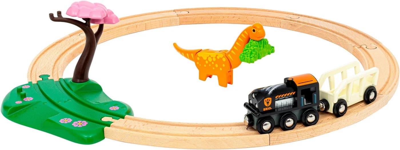 BRIO Dinosaurier Bahn Set 12-tlg. Holzspielzeug mit Zug & Figur - Bild 4