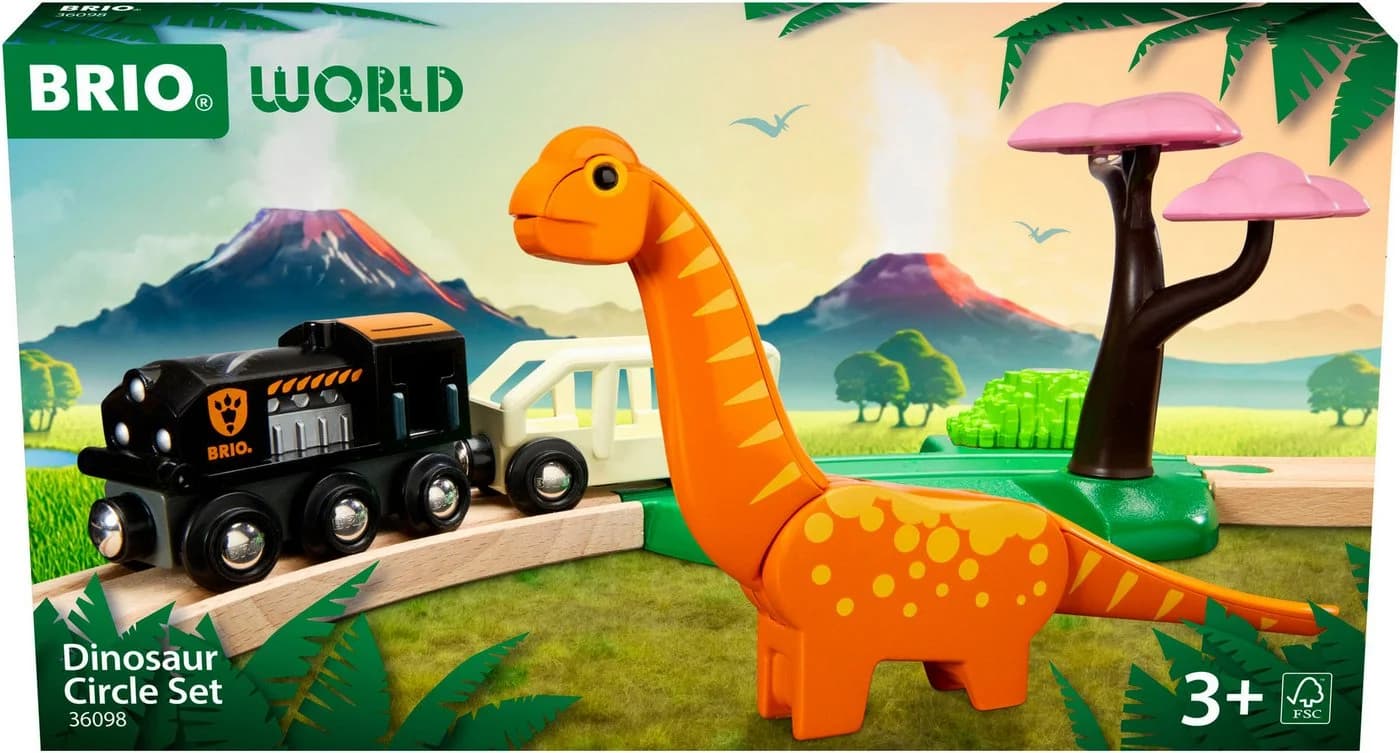 BRIO Dinosaurier Bahn Set 12-tlg. Holzspielzeug mit Zug & Figur - Bild 5