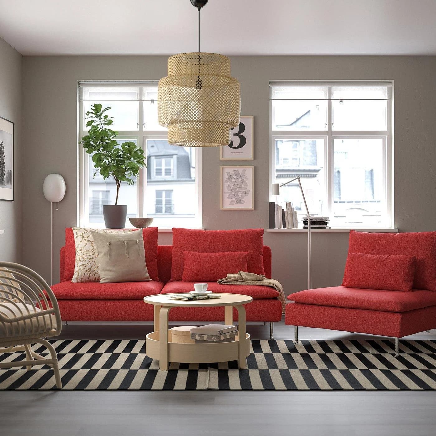IKEA SÖDERHAMN Sitzelement 3 Rot