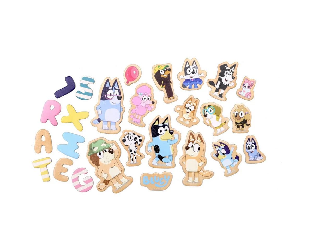 Bluey Kinder Magnetspielbausteine 70-tlg. Bunt Alphabet & Figuren