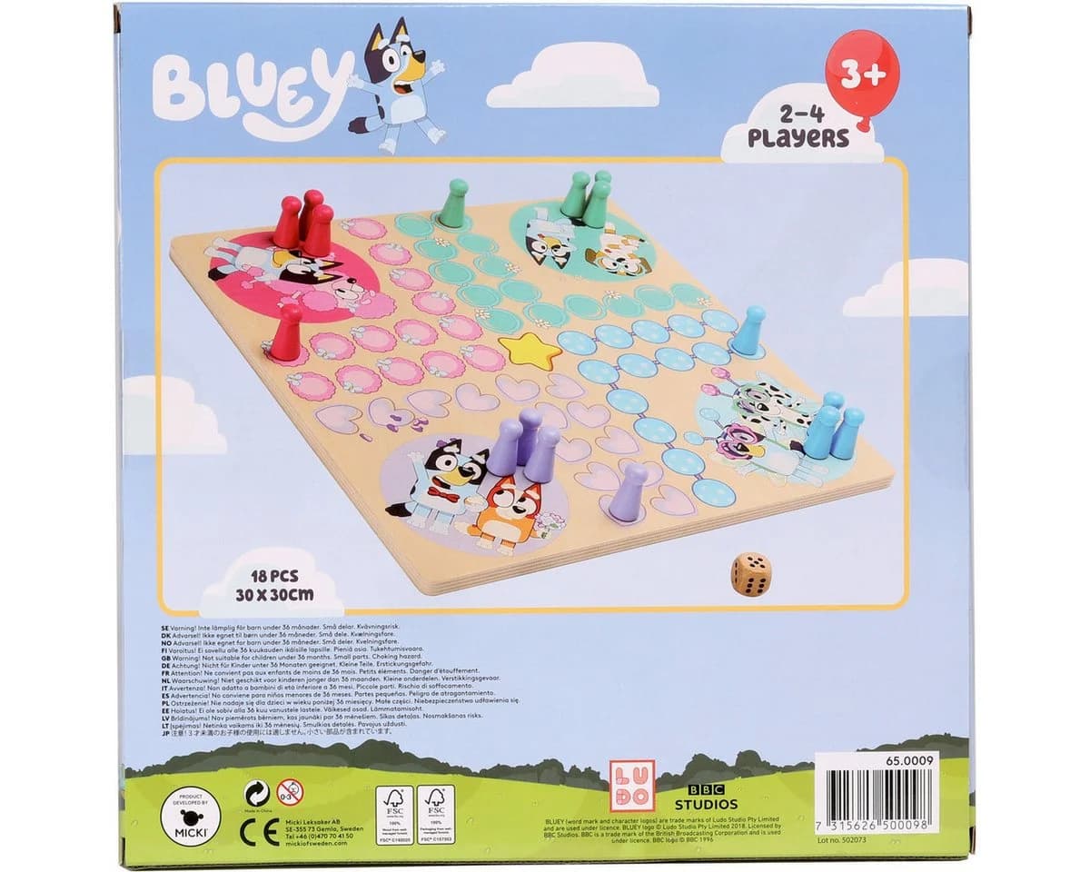 Bluey Lernspielzeug Mensch Ärgere Dich Nicht Bunt Holz - Bild 3