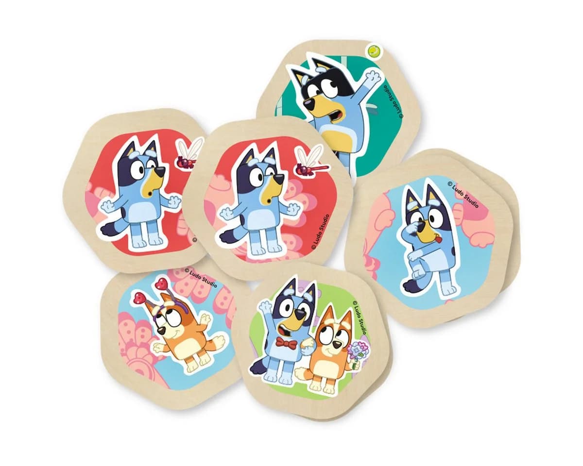 Bluey Memory-Spiel Holz 38 Plättchen Bunt Lernspielzeug - Bild 2