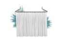 Erica Duschvorhangstange Grau U-Form 85x95x85 cm Rostfrei Bild 2