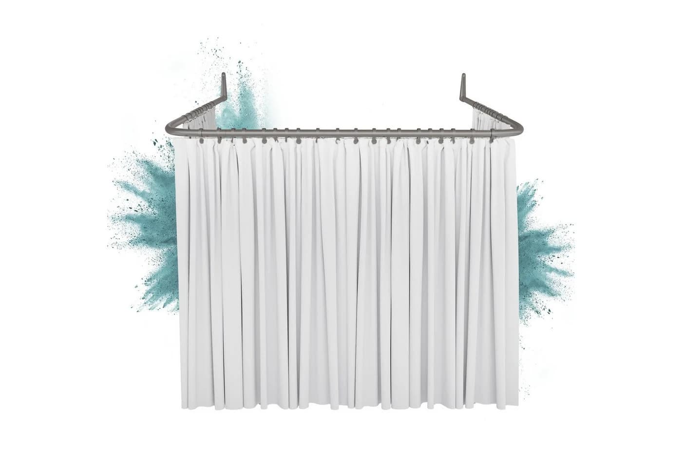 Erica Duschvorhangstange Grau U-Form 85x95x85 cm Rostfrei - Bild 2