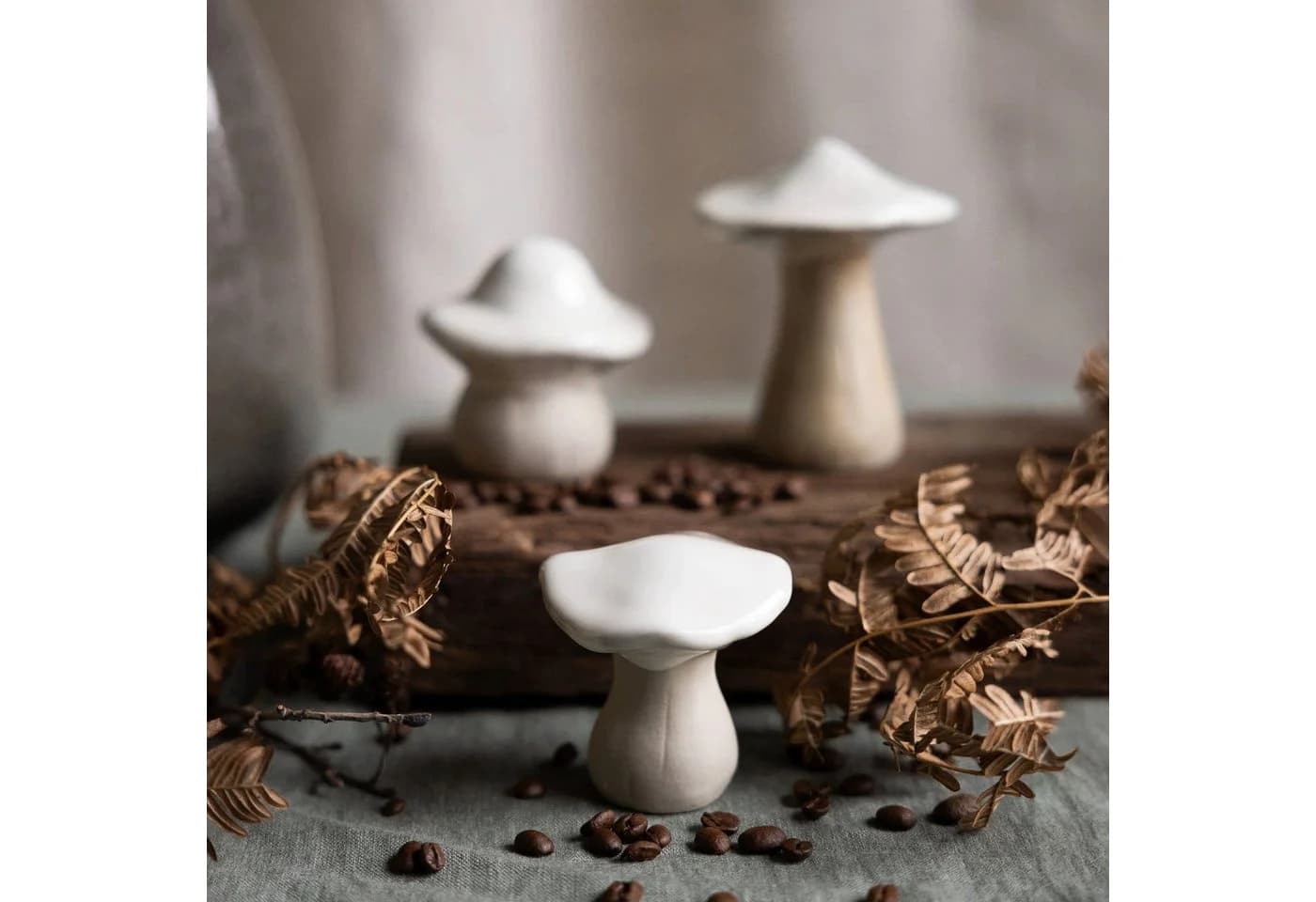 Storefactory Dekoobjekt Pilz Skogsryd Beige/Weiß Keramik