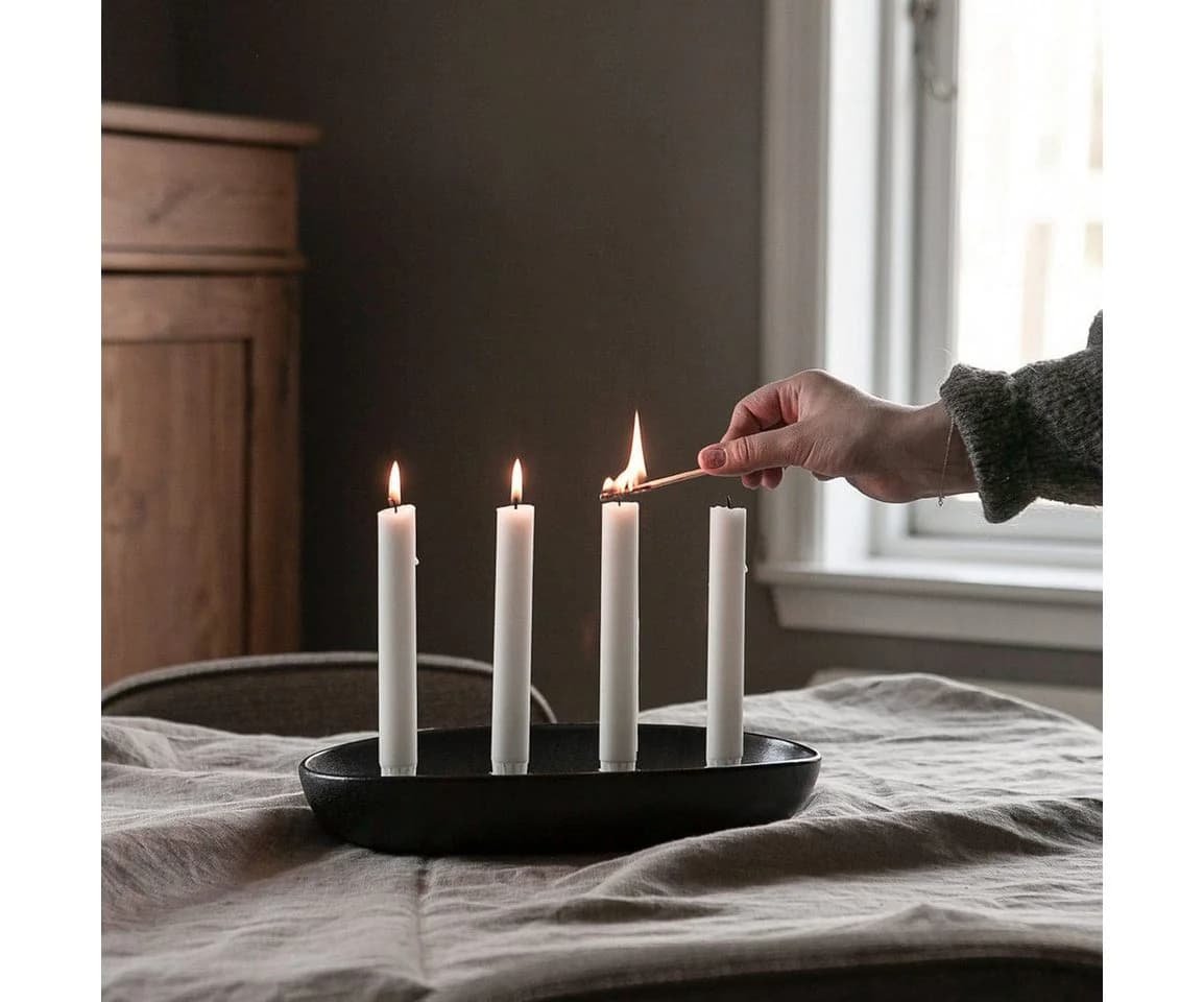Storefactory Scandinavia Kerzenständer GRÖNDAL 4er glänzend schwarz - Bild 2