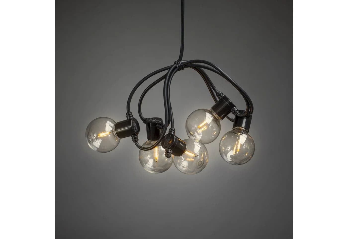 Konstsmide LED-Lichterkette Schwarz 10 Flammen 20 Dioden 5,25m