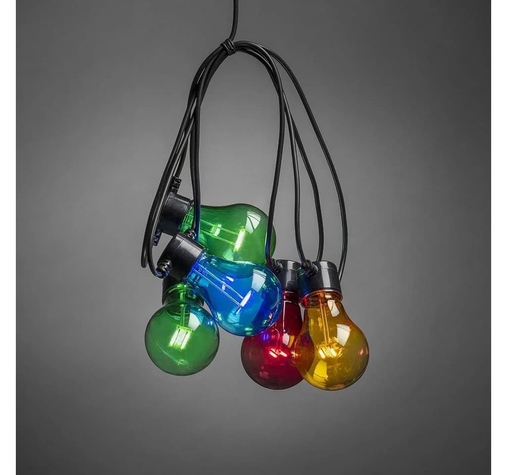 Konstsmide LED-Lichterkette Schwarz Bunt 14,5m Gesamtlänge