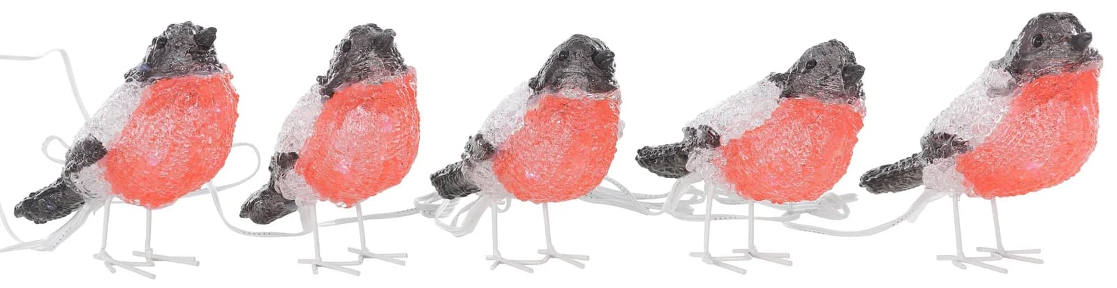 Konstsmide LED-Lichterkette Rotkehlchen 5er-Set 9m