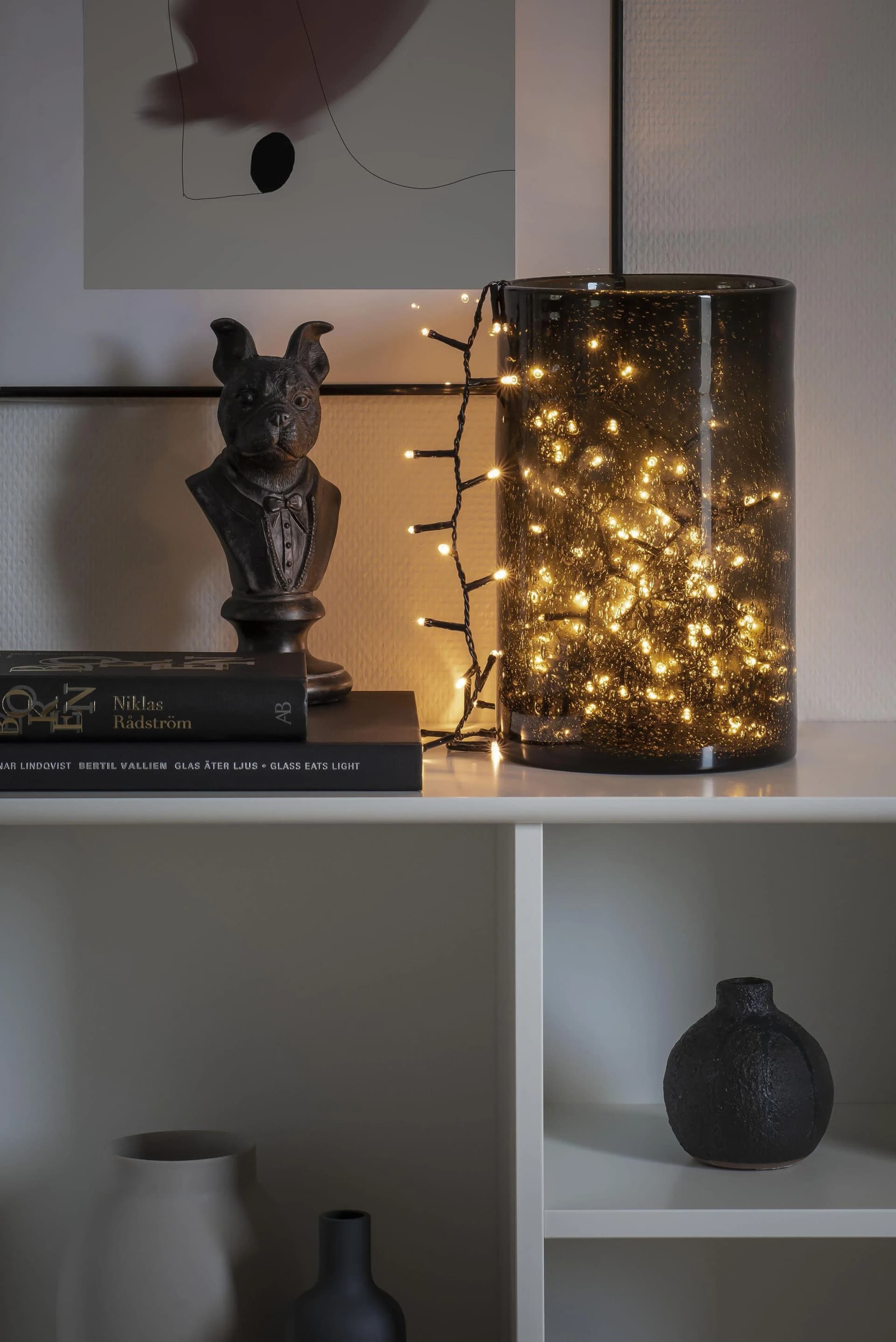 Konstsmide LED-Lichterkette Schwarz 200 Dioden Warmweiß