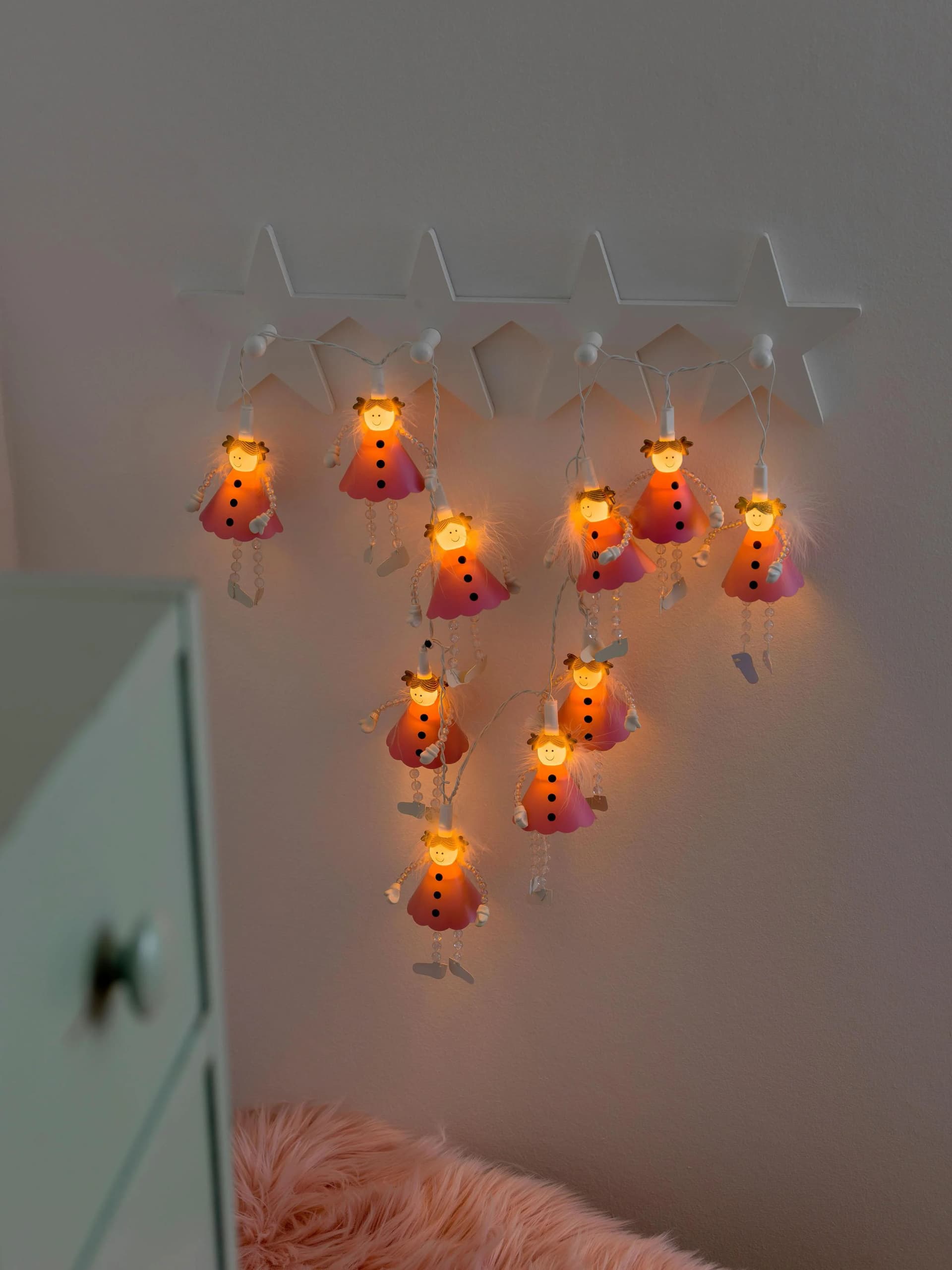 Konstsmide LED-Lichterkette Engel Pink 10 Flammen